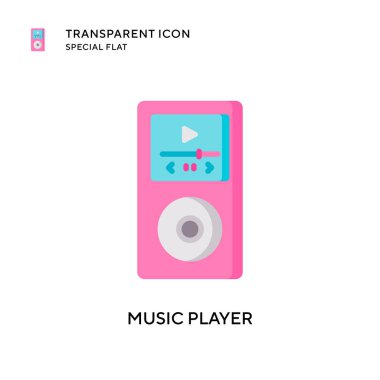 Müzik çalar vektör simgesi. Düz çizim. EPS 10 vektörü.