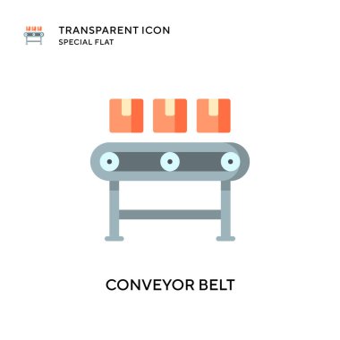 Taşıyıcı şerit vektör simgesi. Düz çizim. EPS 10 vektörü.