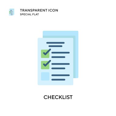 Kontrol listesi vektör simgesi. Düz çizim. EPS 10 vektörü.