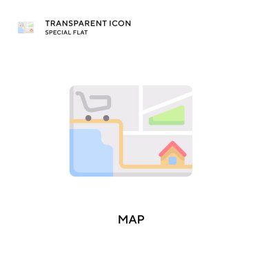 Harita vektör simgesi. Düz çizim. EPS 10 vektörü.