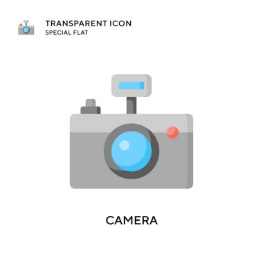 Kamera vektör simgesi. Düz çizim. EPS 10 vektörü.