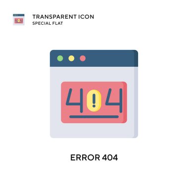 Hata 404 vektör simgesi. Düz çizim. EPS 10 vektörü.