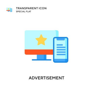 Reklam vektörü simgesi. Düz çizim. EPS 10 vektörü.