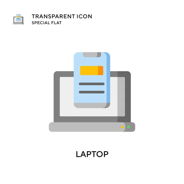 Icône Vectorielle Ordinateur Portable Illustration Style Plat Vecteur Eps — Image vectorielle