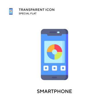 Akıllı telefon vektör simgesi. Düz çizim. EPS 10 vektörü.