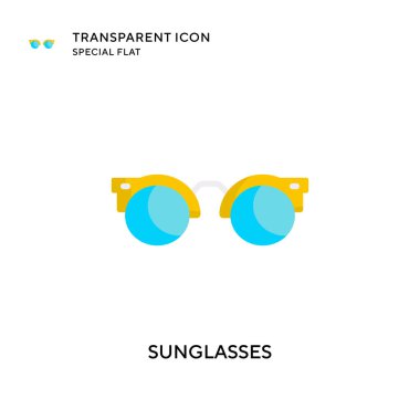 Güneş gözlüğü vektör simgesi. Düz çizim. EPS 10 vektörü.