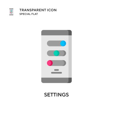 Ayarlar vektör simgesi. Düz çizim. EPS 10 vektörü.