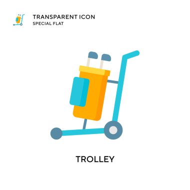 Trolley vektör simgesi. Düz çizim. EPS 10 vektörü.