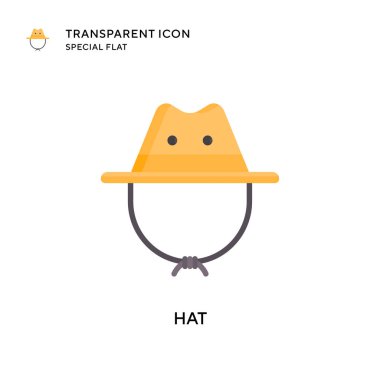 Şapka vektör simgesi. Düz çizim. EPS 10 vektörü.