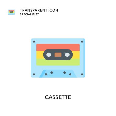 Kaset vektör simgesi. Düz çizim. EPS 10 vektörü.