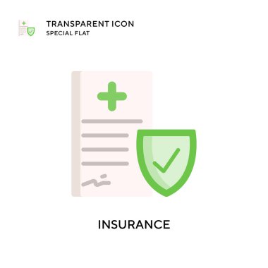 Sigorta vektör simgesi. Düz çizim. EPS 10 vektörü.