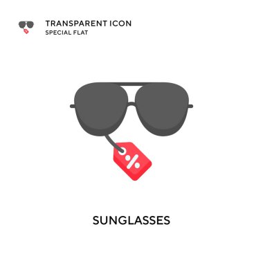 Güneş gözlüğü vektör simgesi. Düz çizim. EPS 10 vektörü.