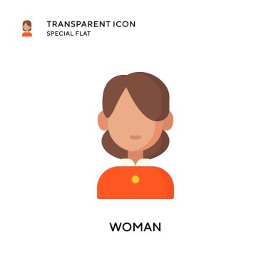 Kadın vektör simgesi. Düz çizim. EPS 10 vektörü.