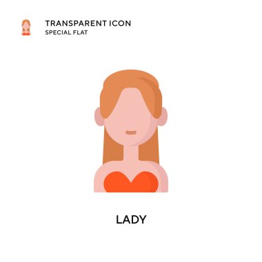 Kadın vektör simgesi. Düz çizim. EPS 10 vektörü.