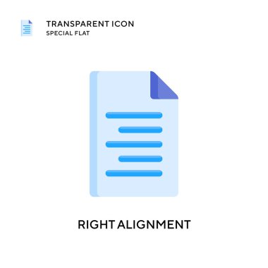 Sağ hizalama vektör simgesi. Düz çizim. EPS 10 vektörü.