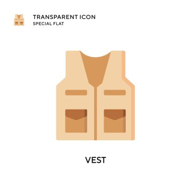 Yelek vektör simgesi. Düz çizim. EPS 10 vektörü.