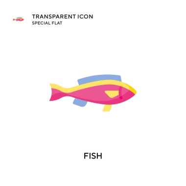 Balık vektör simgesi. Düz çizim. EPS 10 vektörü.