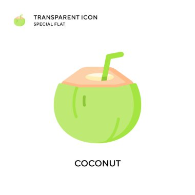 Hindistan cevizi vektör simgesi. Düz çizim. EPS 10 vektörü.