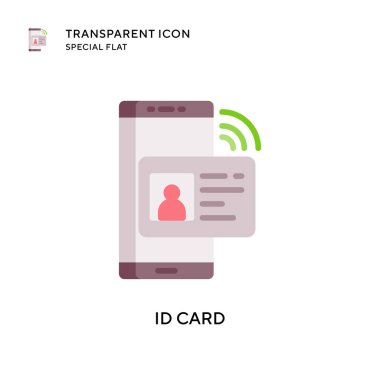 Kimlik kartı vektör simgesi. Düz çizim. EPS 10 vektörü.
