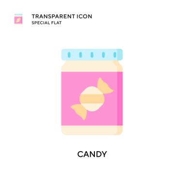 Şeker vektör simgesi. Düz çizim. EPS 10 vektörü.