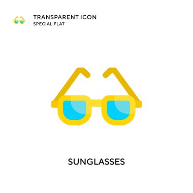 Güneş gözlüğü vektör simgesi. Düz çizim. EPS 10 vektörü.
