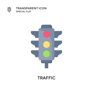 Trafik vektör simgesi. Düz çizim. EPS 10 vektörü.