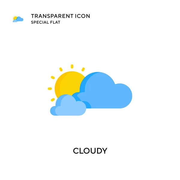 Bewölktes Vektorsymbol Flache Illustration Eps Vektor — Stockvektor