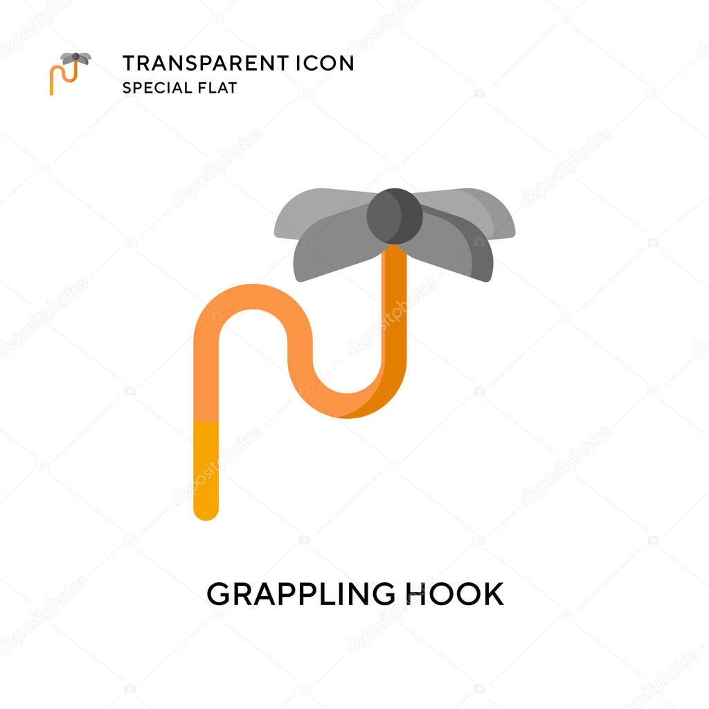 Grappling hook vector icon. Flat style illustration. EPS 10 vector.