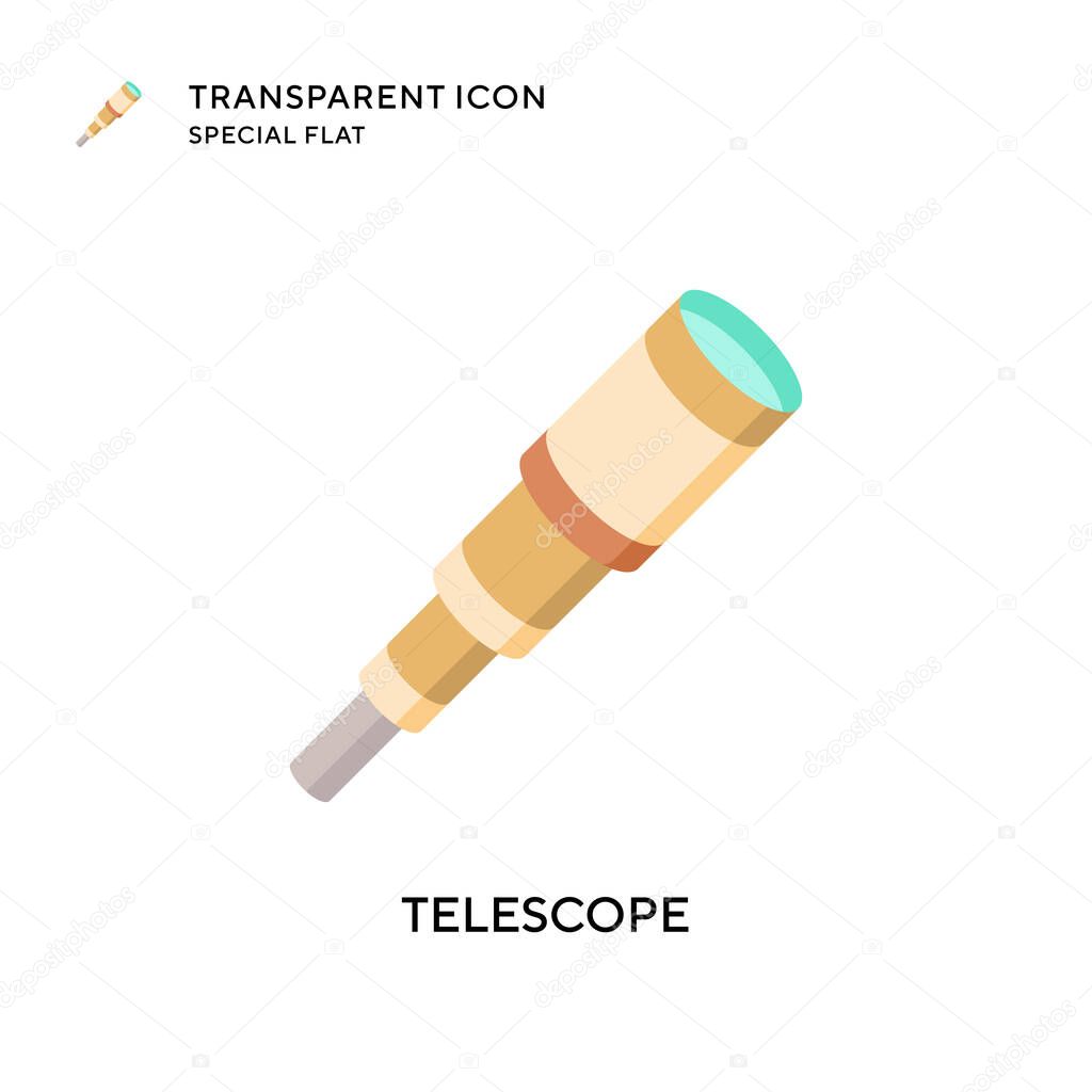 Telescope vector icon. Flat style illustration. EPS 10 vector.