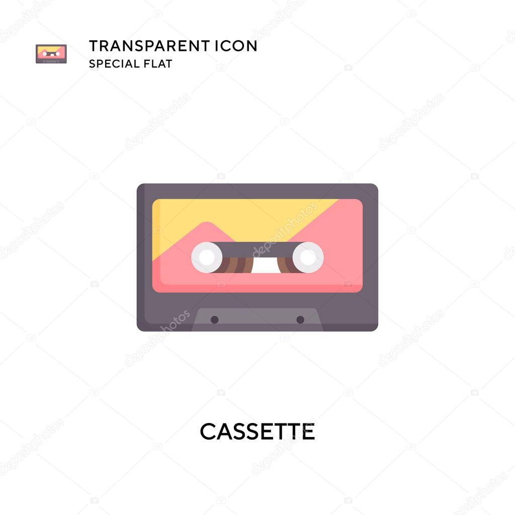 Cassette vector icon. Flat style illustration. EPS 10 vector.