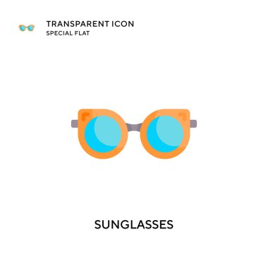 Güneş gözlüğü vektör simgesi. Düz çizim. EPS 10 vektörü.