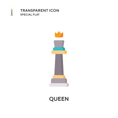 Kraliçe vektör simgesi. Düz çizim. EPS 10 vektörü.