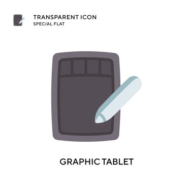 Grafik tablet vektör simgesi. Düz çizim. EPS 10 vektörü.