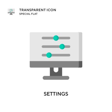Ayarlar vektör simgesi. Düz çizim. EPS 10 vektörü.