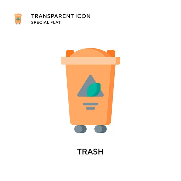 Trash Vector Icon Flat Style Illustration Eps Vector — Stock Vector