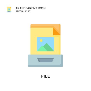 Dosya vektör simgesi. Düz çizim. EPS 10 vektörü.