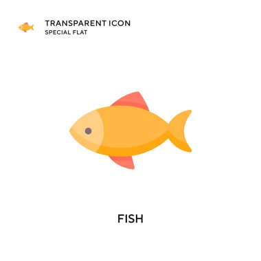 Balık vektör simgesi. Düz çizim. EPS 10 vektörü.