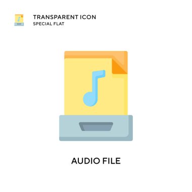 Ses dosyası vektör simgesi. Düz çizim. EPS 10 vektörü.