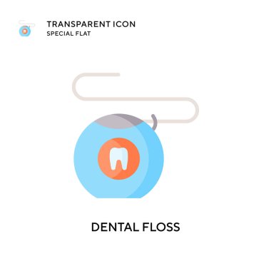 Diş ipi vektör simgesi. Düz çizim. EPS 10 vektörü.
