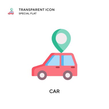 Araba vektör simgesi. Düz çizim. EPS 10 vektörü.