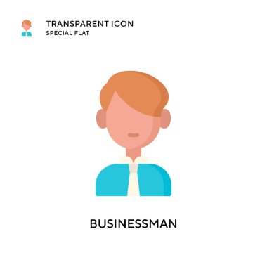 İş adamı vektör simgesi. Düz çizim. EPS 10 vektörü.