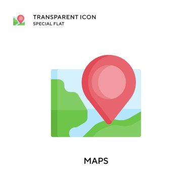 Harita vektör simgesi. Düz çizim. EPS 10 vektörü.