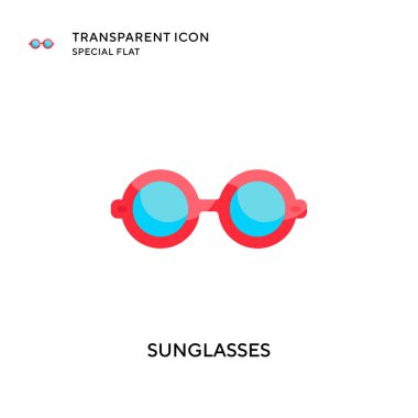 Güneş gözlüğü vektör simgesi. Düz çizim. EPS 10 vektörü.