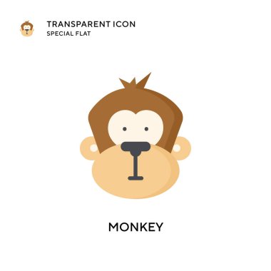 Maymun vektör simgesi. Düz çizim. EPS 10 vektörü.