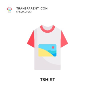 Tshirt vektör simgesi. Düz çizim. EPS 10 vektörü.