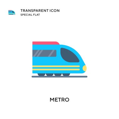 Metro vektör simgesi. Düz çizim. EPS 10 vektörü.