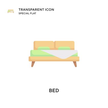 Yatak vektör simgesi. Düz çizim. EPS 10 vektörü.
