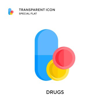 Uyuşturucu vektör ikonu. Düz çizim. EPS 10 vektörü.