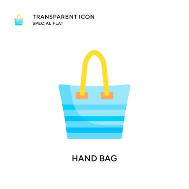 El çantası vektör simgesi. Düz çizim. EPS 10 vektörü.