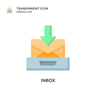 Gelen kutusu vektör simgesi. Düz çizim. EPS 10 vektörü.